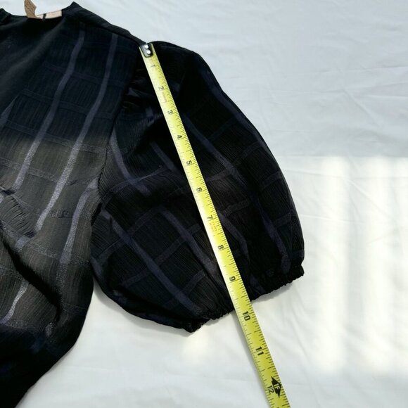 Evolutionary Apparel Romper Sheer Plaid Black Layered Lined Dark Academia Small - Picture 4 of 16